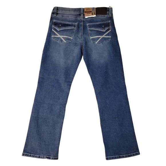 Nantckt - Axel Men's Slim Boot Cut Stretch Comfort Button & Zip Closure Denim Je - Picture 2 of 2